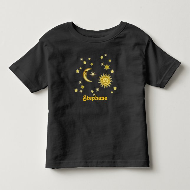 Sun, Moon & Stars mit/ohne Name Tshirt 🌞 🌛 ⭐ (Vorderseite)