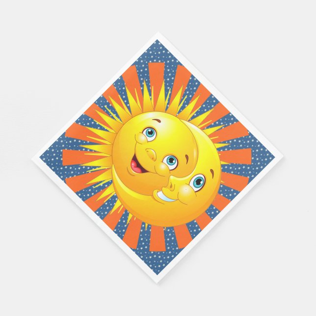 Sun Moon Stars Paper Napkins Serviette (Ecke)