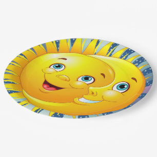 Sun Moon Stars Party Goods Paper Plate Pappteller