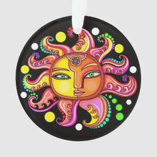 Sun Moon Stars Sunface Ornament