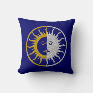 SUN & MOON Symbol - Gold Silber Kissen