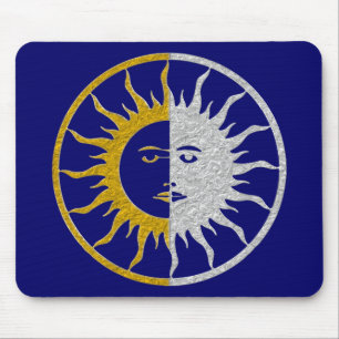 SUN & MOON Symbol - Gold Silber Mousepad
