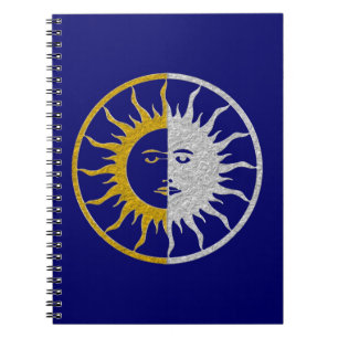SUN & MOON Symbol - Gold Silber Notizblock