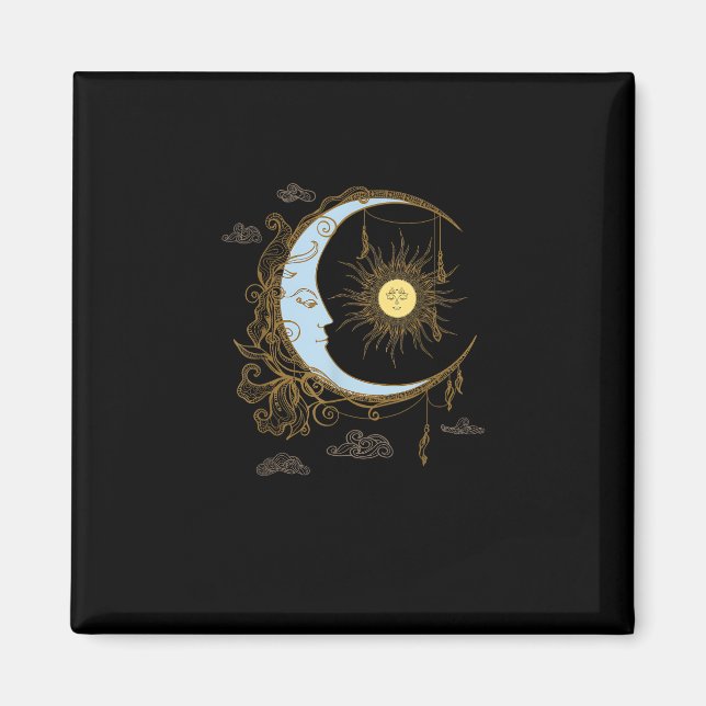 Sun Moon Vintag 90er Hexe Whimsigoth Ästhetik Magnet (Vorne)