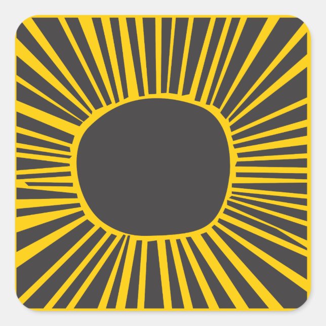 SUN MOON WASSER Bar Bat Mitzvah Einladung Quadratischer Aufkleber (Vorderseite)