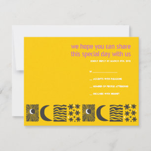 Sun Moon Water Bar Bat Mitzvah Repair Card RSVP Karte