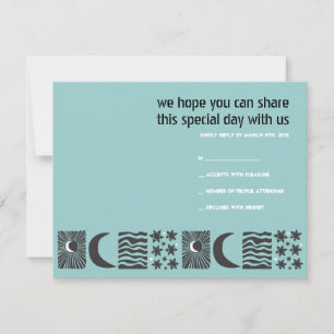 Sun Moon Water Bar Bat Mitzvah Repair Card RSVP Karte