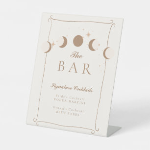 Sun & Moon Whimsical Hand Drawn Celestial Bar Sign Sockelschild