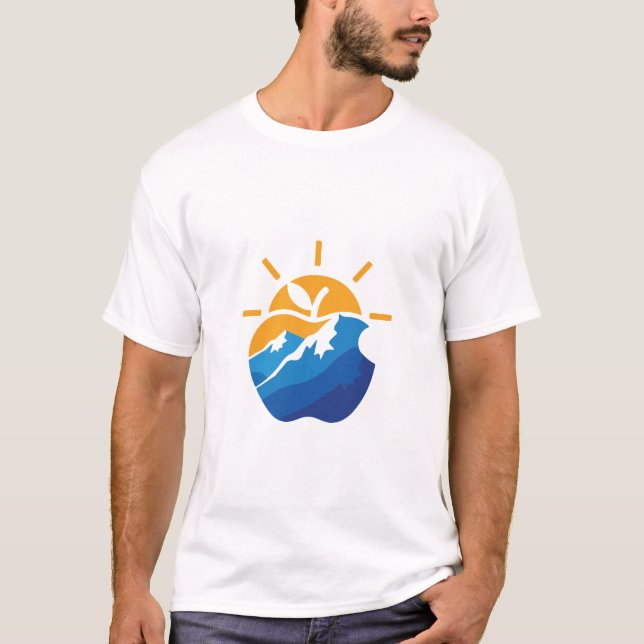 Sun Mountain Wave Circle Nature Lover T-Shirt (Vorderseite)