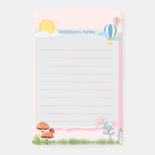 Sun Mushrooms Air Hot Balloons Post-it Klebezettel