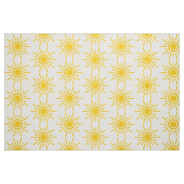 Sun Muster 02 - Bernstein auf Weiß Stoff (Fat Quarter (45,7 x 55,9 cm))