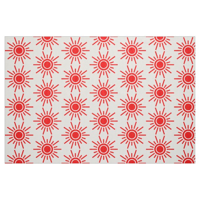 Sun Muster 02 - Rot auf Weiß Stoff (Fat Quarter (45,7 x 55,9 cm))