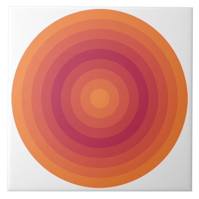 Sun Orange Viva Magenta Circles Fliese (Vorderseite)