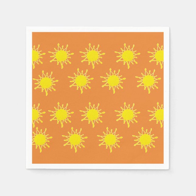 Sun Orange Yellow Napkins Serviette (Vorderseite)