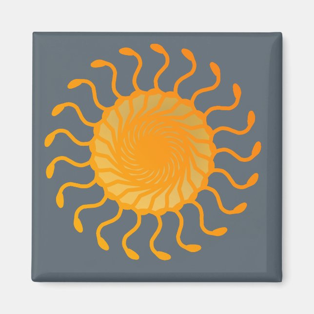 Sun Ornament Design Magnet (Vorne)