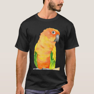 Sun Parakeet Watercolor Bird Parrot Farbe Farbe Fa T-Shirt