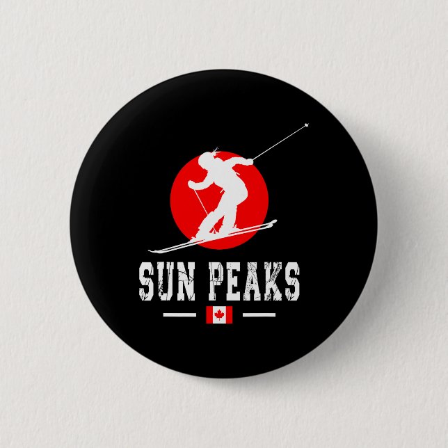 Sun Peaks Canada Ski Resort Rocky Mountains Canadi Button (Vorderseite)