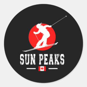 Sun Peaks Canada Ski Resort Rocky Mountains Canadi Runder Aufkleber