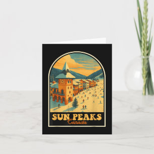 Sun Peaks Kanada Vintage-Design Retro-Ski-Dorf Karte