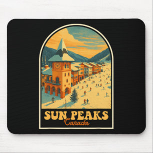 Sun Peaks Kanada Vintage-Design Retro-Ski-Dorf Mousepad