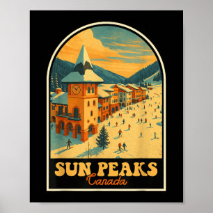 Sun Peaks Kanada Vintage-Design Retro-Ski-Dorf Poster