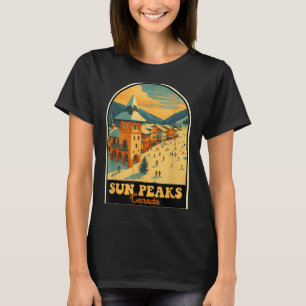 Sun Peaks Kanada Vintage-Design Retro-Ski-Dorf T-Shirt