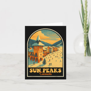Sun Peaks Kanada Vintage-Design Retro-Skiort  Karte