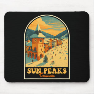 Sun Peaks Kanada Vintages Design Retro Ski Village Mousepad