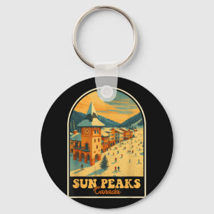 Sun Peaks Kanada Vintages Design Retro Ski Village Schlüsselanhänger