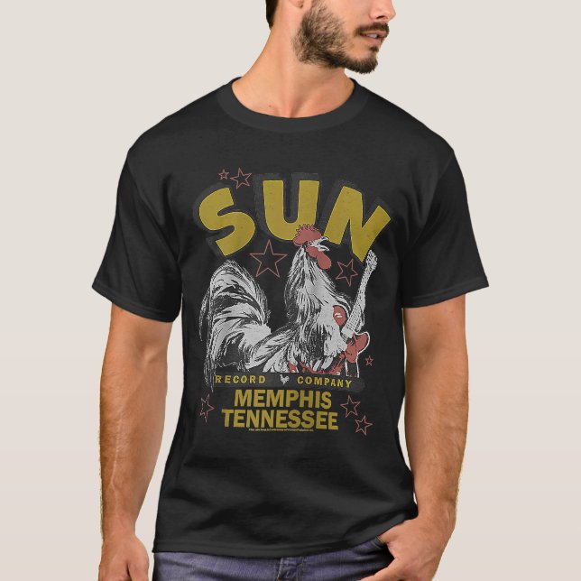 Sun Platten Rockabilly Rooster Raglan T-Shirt (Vorderseite)