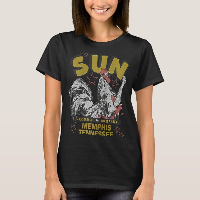 Sun Platten Rockabilly Rooster Raglan T-Shirt (Vorderseite)