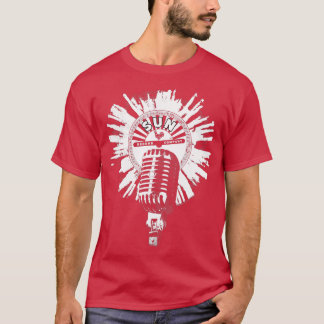 Sun Platten Weißes Spritzer Mikrofon T-Shirt