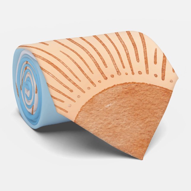 Sun Portrait Retro Custom Necktie Krawatte (Gerollt)