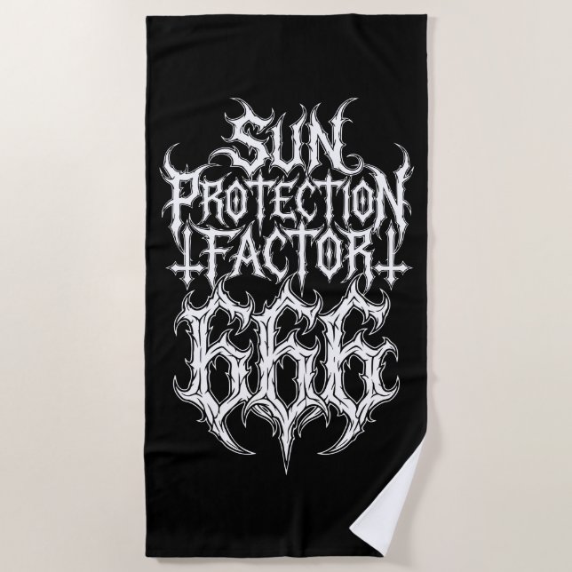Sun Protection Factor 666 Metal Logo Strandtuch (Vorderseite)