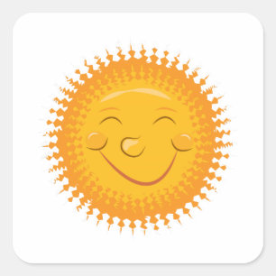 Sun Quadratischer Aufkleber