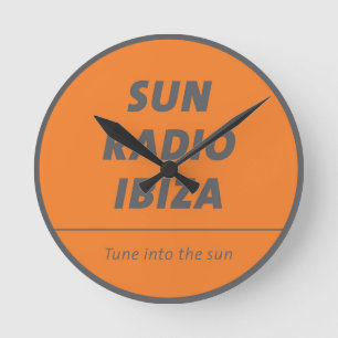 Sun Radio Ibiza wall clock - from the heart music Runde Wanduhr