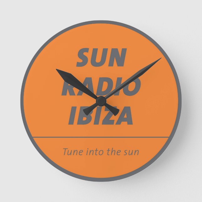 Sun Radio Ibiza wall clock - from the heart music Runde Wanduhr (Vorderseite)