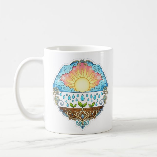 Sun Rain Growth Nature Symbol Illustration design  Kaffeetasse (Links)