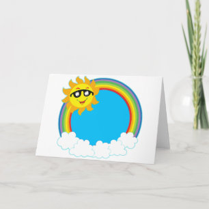Sun & Rainbow Wreath mit Wolken Feiertagskarte