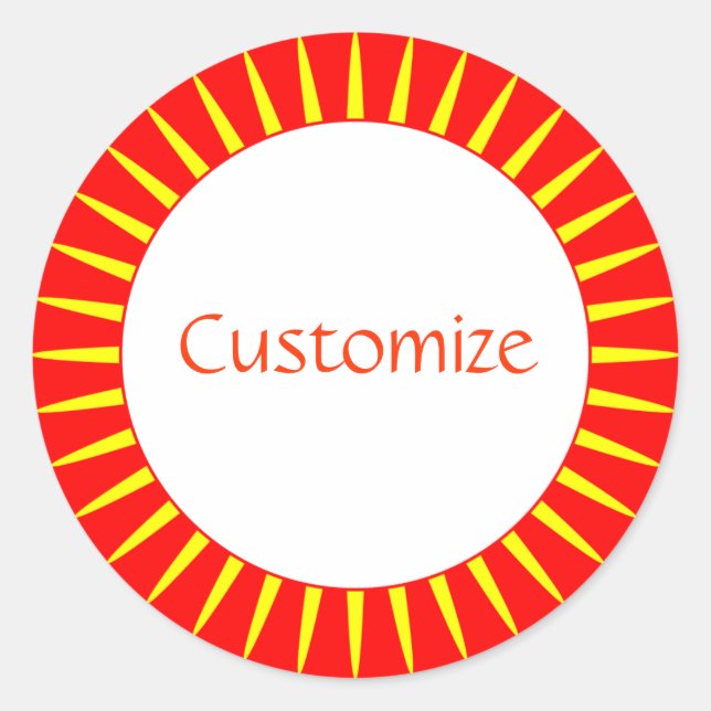 Sun Ray Template - 2 Runder Aufkleber (Vorderseite)