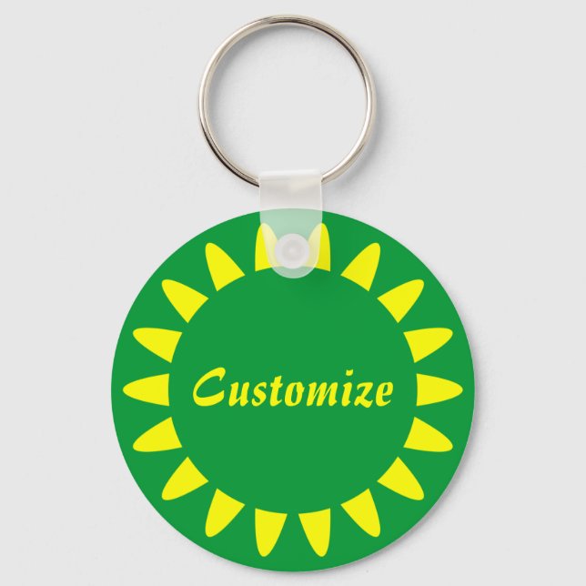 Sun Ray Template - 3 - Alle grün Schlüsselanhänger (Vorderseite)