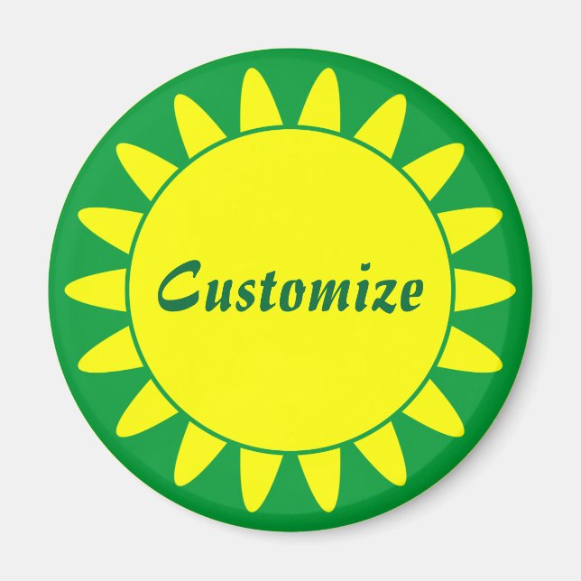 Sun Ray Template - 3 - grün Magnet (Vorne)