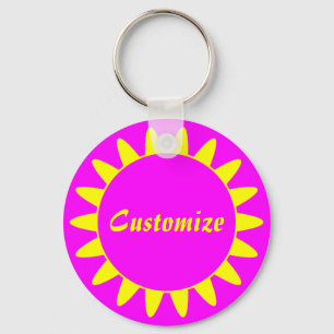 Sun Ray Template - 3 - Magenta & Yellow v1 Schlüsselanhänger