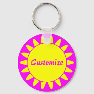 Sun Ray Template - 3 - Magenta & Yellow v2 Schlüsselanhänger