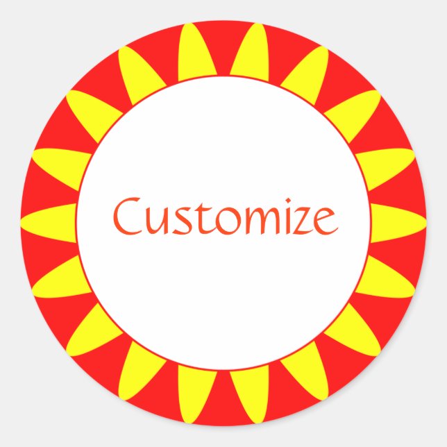 Sun Ray Template - 3 Runder Aufkleber (Vorderseite)