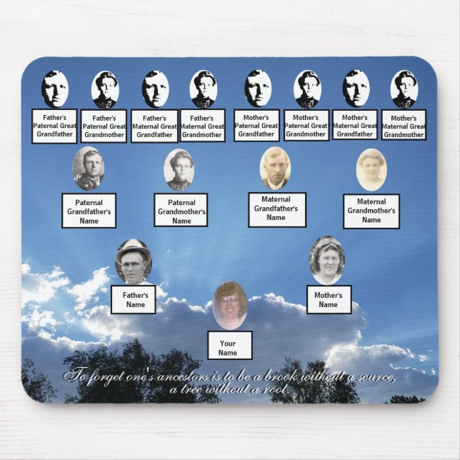 Sun Rays Family Tree Fotos Vorwahl Mousepad (Vorne)