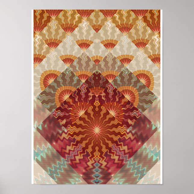Sun Rays Fraktal Design Poster (Vorne)