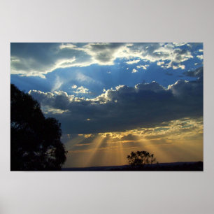Sun Rays Spirituelle Skies : Victoria Australia Po Poster