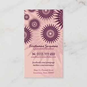 Sun Rosea mit Logo Business Card Visitenkarte
