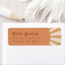 Sun Rücksendeadressen-Aufkleber | Pink Sun Address